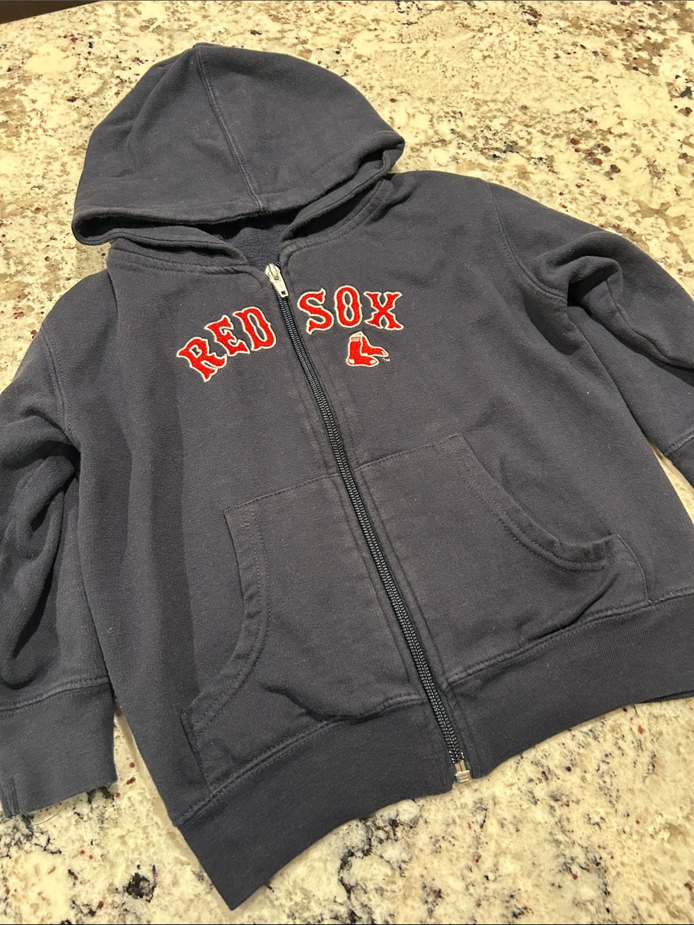 Boston Red Socks Kids Navy Zip-Up Hoodie, Size 4